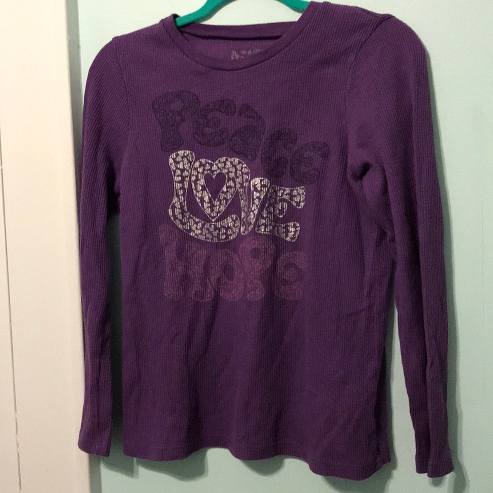 Purple Peace Love Hope Long Sleeve top